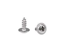 sourcing map 2x6mm Auto-taraudage Vis Cruciforme Tête Cylindrique Bombée avec Rondelle Vis 304 INOX Acier Fixations Boulons 50Pcs