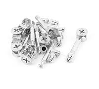 sourcing map 3-in-1 Meubles Connexion Trousse 15mm OD Came Raccord M6x40mm Goupille Vis 8.2mm OD Pré-inséré écrou 10 Ensembles