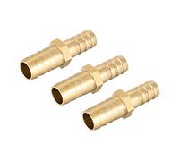 sourcing map 3 Pièce Raccords Cannelés en Laiton Droits de 10 mm à 12 mm, Raccord Réducteur Droit de Tuyau Connecteurs Barbelés pour Eau, Gaz, Huile, Carburant, Bateau, Tube de Trachée