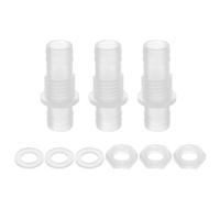 sourcing map 3 pièces d'adaptateurs de raccordement de tuyau en plastique cannelés, 1/2" x 1/2" (12 mm x 12 mm) avec raccord de passage de coque, union, épissure, réparateur et connecteur de tuyau