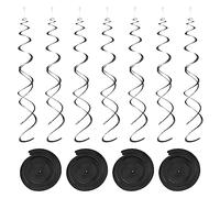 sourcing map 30 pcs Noir Fête Suspendu Double Bande Suspendu Décorations Plastique Plafond Fermeaux Fête Décorations pour Anniversaire Fête avec Accrocher Étiquette Crochet