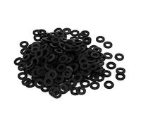 sourcing map 300pcs Rondelles Nylon Plats Noir Joints M4 x 8mm x 1mm pour Tuyau Robinet