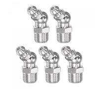 sourcing map 304 Acier Inox 45 Degré Graisse Raccord M10 x 1mm Filetage Hydraulique Graisse Montage Accèsoires, 5Pcs