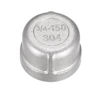 sourcing map 304 Inox Acier Tuyau Extrémité Capuchon Raccord 3/4" NPT Femelle Fil Bouchon
