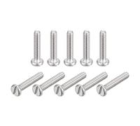 sourcing map 304 Inoxydable Acier Machine Vis, 50Pcs M1.6x8 mm Fendu Conduire Obligatoire Diriger Vis Boulons