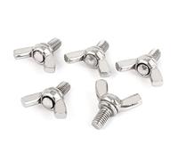sourcing map 304 vis boulon aile papillon couleur argenté M6 x 10mm 5pcs