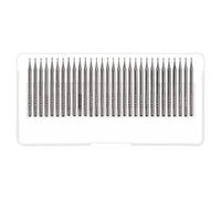 sourcing map 30pcs Diamant Meulage Bavures Sculpture Forets 1mm Balle Type Tête Monté Pointe 1/8 Queue pour Outil rotatif