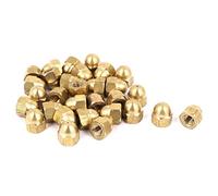sourcing map 30pcs Écrou Borgne Laiton M6 Hexagonal Dôme Clou Décoratif pour Vis Boulon