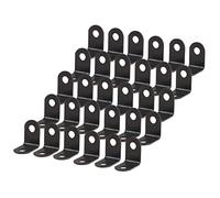 sourcing map 30pcs Equerre d'angle Droit Équerre de Fixation Plaque assemblage Réparation Fixation Meuble Métal Noir Angle Joint Entretoise Attache Étagères Vis 12x12mm