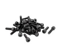 sourcing map 30pcs M4 x 14 mm Vis à tête cylindrique à six pans creux hexagonale Boulon en acier allié 12.9 Noir