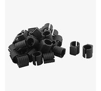 sourcing map 30pcs Patins Pied Chaise Tube Rond Embout Tube Pied Table Fauteuil Tampon Meuble en Plastique Forme U Noir 14 mm Dia