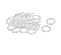 sourcing map 30pcs Rondelles PTFE Plat Joint Étanchéité pour Robinet Tuyau Blanc 22mm OD 15mm ID 2mm Épaisseur
