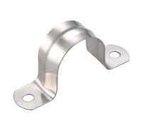 sourcing map 32mm Fixation Tuyau Clip Tube Attacher Collier de Serrage Pince Rigide Tube Sangle 2 Trous 304 Acier Inoxydable 20pcs