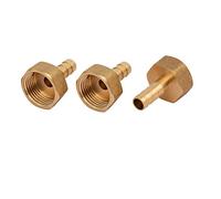 sourcing map 3pcs Raccord Cannelé 1/2BSP filetage femelle 8mm tuyau coupleur adaptateur de connexion en laiton
