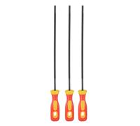 sourcing map 3pcs Tronçonneuse Lime 3/16"(4.8mm) Haute Carbone Acier Durci Ronde Râpe Avec Plastique Poignée pour Chaîne Scie Polissage
