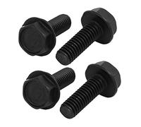sourcing map 4 Pcs Boulons à embase Hex M6x17mm Vis À Filetage À Gauche Noir Métallique pour Machine De Découpe