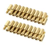 sourcing map 40 pcs M3 10 + 6mm Femelle Filetage Mâle En Laiton Hex Entretoise Vis PCB Pilier