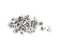 sourcing map 40pcs Vis Tête Fraisée Cruciforme Tête Plate Boulon M4x8mm Acier Inox 316