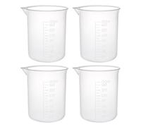 sourcing map 4pcs béchers gradués 150ml tasse à mesurer en plastique PP Clair Laboratoire