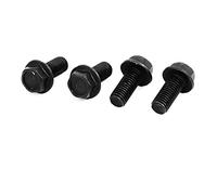 sourcing map 4Pcs Boulons à embase Hex M7x17mm Vis À Filetage Gauche Noir Métallique pour Machine De Découpe