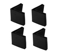 sourcing map 4pcs Casquette Pieds Chaise Angle Fer Forme L Patin Meuble Table Embout Capouchon Cornière Protection 45mmx45mm PVC Noir