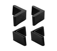 sourcing map 4pcs Casquette Pieds Chaise Angle Fer Forme L Patin Meuble Table Embout Capouchon Cornière Protection en Caoutchouc 25 x 25mm Noir