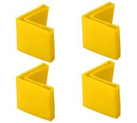sourcing map 4pcs Casquette Pieds Chaise Angle Fer Forme L Patin Meuble Table Embout Capouchon Cornière Protection 40mmx40mm PVC Jaune