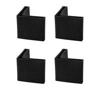 sourcing map 4pcs Casquette Pieds Chaise Angle Fer Forme L Patin Meuble Table Embout Capouchon Cornière Protection Plastique Noir 45mmx45mm