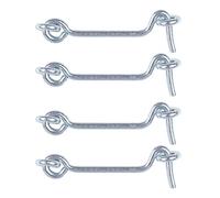 sourcing map 4pcs Crochet de Cabine Crochet Fermeture Porte Fenêtre Coulissante Oeil Loquet de Porte Verrou Boulon Volets Garage Portail Grange avec Vis Placage Finition 2.5 pouce