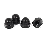 sourcing map 4Pcs Écrou Borgne Noir M12 Hexagonal Dôme Clous Carbure Acier | Décoratif pour Vis Boulon