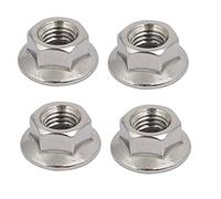 sourcing map 4pcs Écrou Pas à Gauche à Embase Hexagonal M12x1.75mm Filetage Métrique en Acier Inox 304