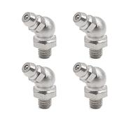 sourcing map 4Pcs Embout Graisseur M6x1 Coudé 45° Acier INOX pour Voiture | Couleur Argent, Bille À Ressort, Filetage Profond, Pas Fuite, Polyvalent, Pour Moto, Camion, Applications Industrielles