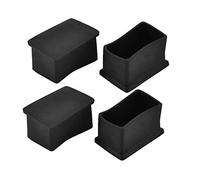 sourcing map 4pcs Embout Pied de Chasie Meuble Embout Tube Jambe Patins Capuchon Protection en Caoutchouc Noir Carré 50mm x 30mm