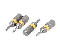 sourcing map 4pcs embouts de tournevis Torx de sécurité magnétique à tête T6 25 mm de long