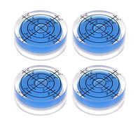sourcing map 4pcs Niveau Bulle Rond 32x12mm Mini Circulaire Bullseye Bleu | Degré marquer pour Nivellement Caméra Trépied Télescope Atelier Plateau Tournant