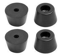 sourcing map 4pcs Patin Pied Chaise Meuble Caoutchouc Tampon Pare-choc Embout Jambe Protection Antidérapant avec Métal Rondelle D24x19xH15mm