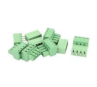 sourcing map 5 Paires 4P Vert PCB de espacement de 3,81 mm Connecteur Bornier à vis 300V 8A