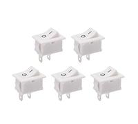 sourcing map 5 Pcs SPST 2 Position On/Off 2Broche Bateau Interrupteur à Bascule AC 250V/6A 125V/10A pour Bateau Ménage Appareils Snap Blanc
