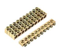 sourcing map 5 Pièces Borne Terre Barre Vis Bloc Barrière 10 Positions | Laiton, 82,1mmx5,7mmx10mm pour Électrique Distribution