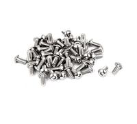 sourcing map 50 pcs vis M2,5 x 5mm filetage complet bouton acier inoxydable vis tête creuse