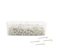 sourcing map 500Pcs Punaises épingles pour Carte 1/8" Poussez Broches Pointes Rond Tête Tableaux en Liège Image Suspension pour Maison Bureau blanc