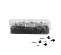 sourcing map 500Pcs Punaises épingles pour Carte 1/8" Poussez Broches Pointes Rond Tête Tableaux en Liège Image Suspension pour Maison Bureau Noir