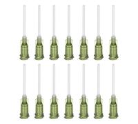 sourcing map 50Pcs 14G Distribution Aiguilles, 1" PTFE Colle Aiguille Tube Émoussé Pointes avec PP Flexible Aiguille pour Liquide Colle Pistolet, Olive