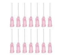 sourcing map 50Pcs 20G Distribution Aiguilles, 1" PTFE Colle Aiguille Tube Blunt Conseils avec PP Flexible Aiguille pour Liquide Colle Pistolet, Rose
