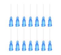 sourcing map 50Pcs 22G Distribution Aiguilles, 1" PTFE Colle Aiguille Tube Émoussé Pointes avec PP Flexible Aiguille pour Liquide Colle Pistolet, Bleu