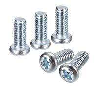 sourcing map 50pcs #8-32x3/8" Poêle Tête Phillips Machine Vis Zinc Plaqué | Croix Tête Vis, Carbone Acier, Entièrement Filetage Boulons