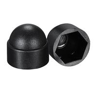 sourcing map 50pcs Cache Écrou Protection M10 Cache Boulon Capuchon Hexagonal 17mm Vis Couvercle Plastique Dôme Noir