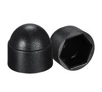 sourcing map 50pcs Cache Écrou Protection M8 Cache Boulon 13mm Noir | Capuchon Hexagonal, Vis Couvercle Plastique Dôme