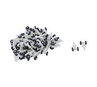 sourcing map 50pcs Glisseur Rail Rideaux Roulette 14mm diamètre Noir Blanc | Crochet Roue Rideaux Coulissant Poulie pour Fenêtre Voilage en plastique rouleaux Volant