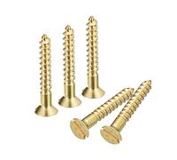 sourcing map 50pcs Laiton Bois Vis M3 x 16mm pour Travail Bois Meubles | Fente Entraînement Plat Tête Auto Taraudage Vis Tête Fraisée
